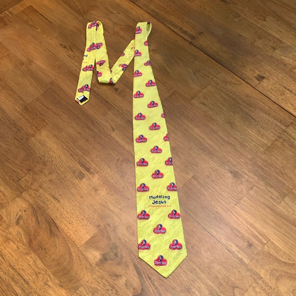 Solid Light VINTAGE Play-mo modeling Jesus neck tie